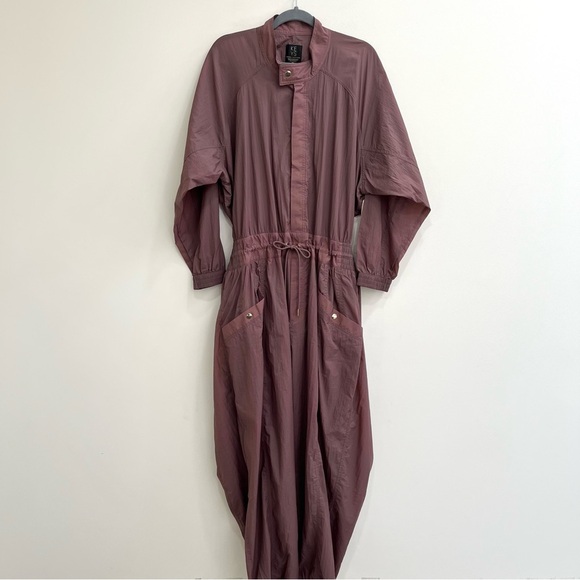 Athleta x Alicia Keys Utility Jumpsuit // Smoked Almond Brown Purple Size 22 - Picture 5 of 16